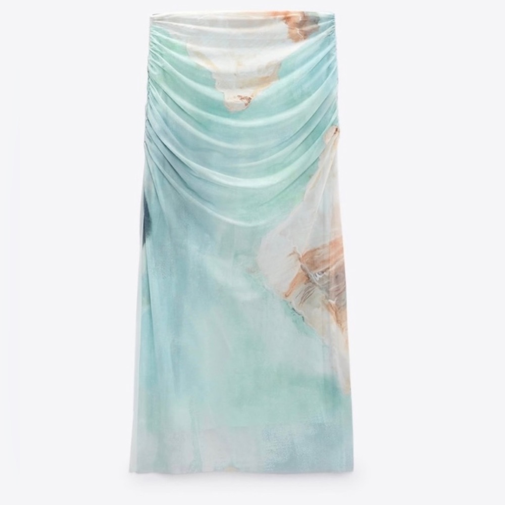 Printed tulle skirt